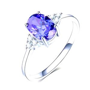 Woman’s Natural Amethyst .925 Silver Birthstone Engagement Ring